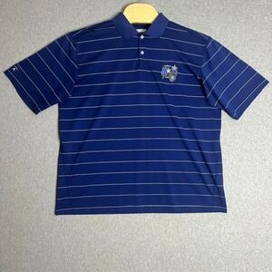 Antigua Men's Blue Striped Orlando Magic NBA‎ Short Sleeve Polo Shirt Size XL